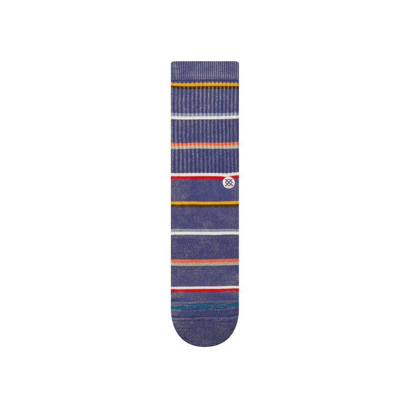 slide 3 of 5, STANCE Men's Nano Striped Crew Socks - Blue 6-12, 1 ct