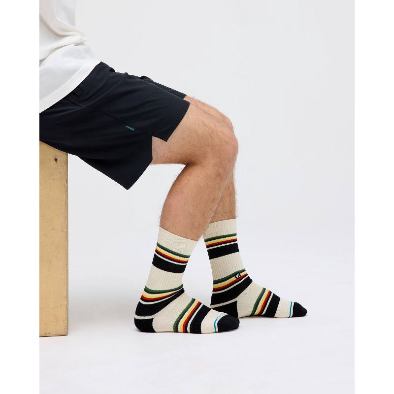 slide 4 of 5, STANCE Men's Ire Nation Striped Canvas Crew Socks - 6-12, 1 ct