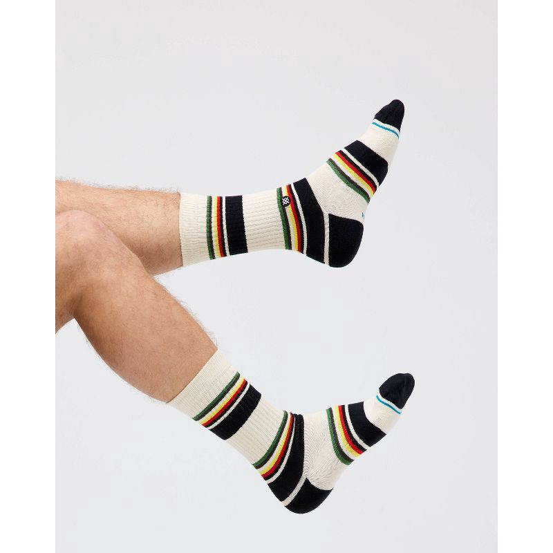 slide 5 of 5, STANCE Men's Ire Nation Striped Canvas Crew Socks - 6-12, 1 ct