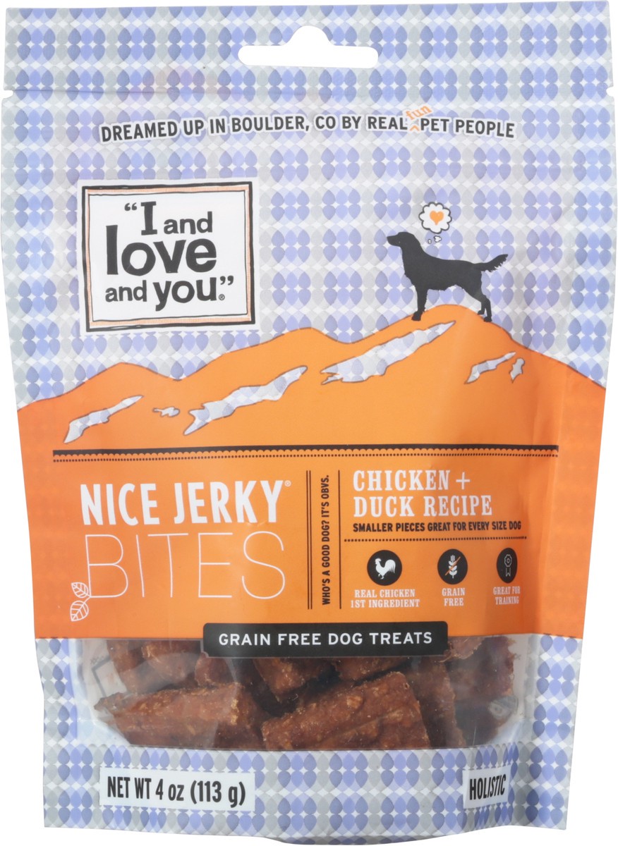 slide 13 of 13, I and Love and You Grain Free Nice Jerky Bites Holistic Chicken + Duck Recipe Dog Treats 4 oz, 4 oz