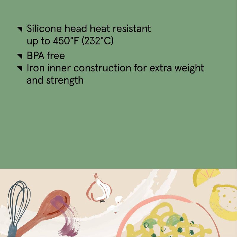 slide 4 of 4, Acacia Wood/Silicone Turner Cream - Figmint™, 1 ct