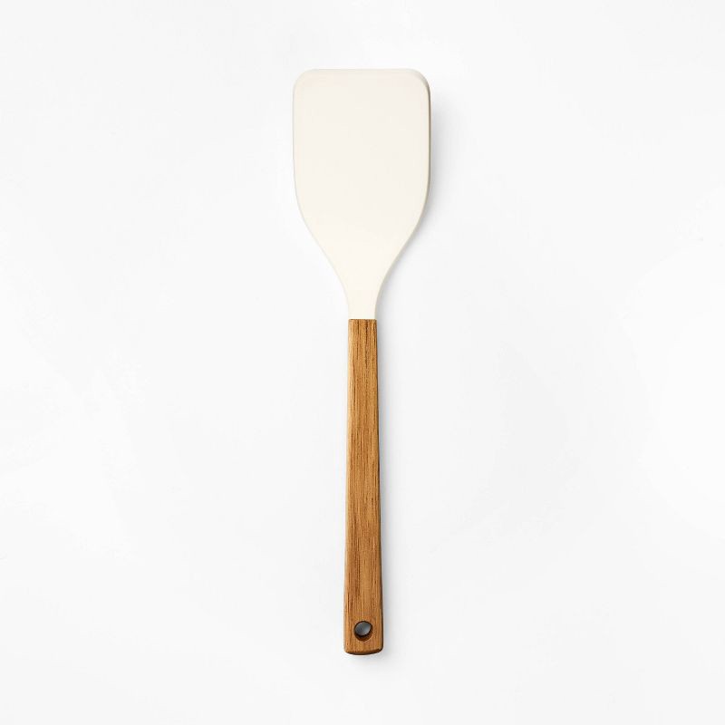 slide 1 of 4, Acacia Wood/Silicone Turner Cream - Figmint™, 1 ct