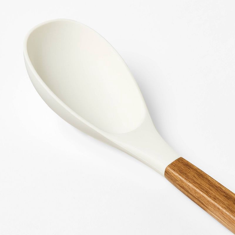 slide 3 of 3, Acacia Wood/Silicone Spoon Cream - Figmint™, 1 ct