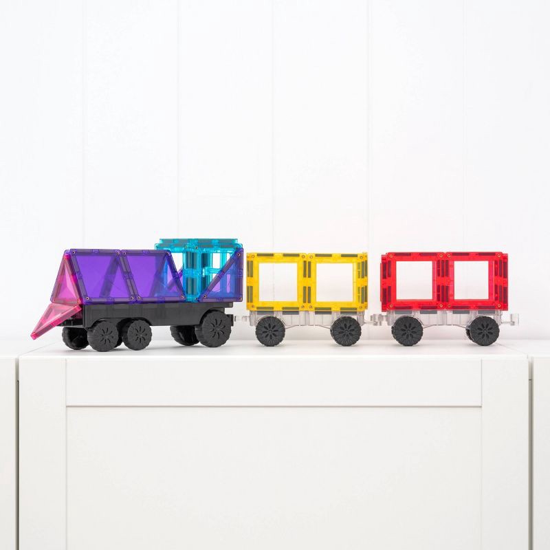 slide 4 of 9, CONNETIX Magnetic Tiles Bright Transport Pack Building Blocks 50pc, 50 ct