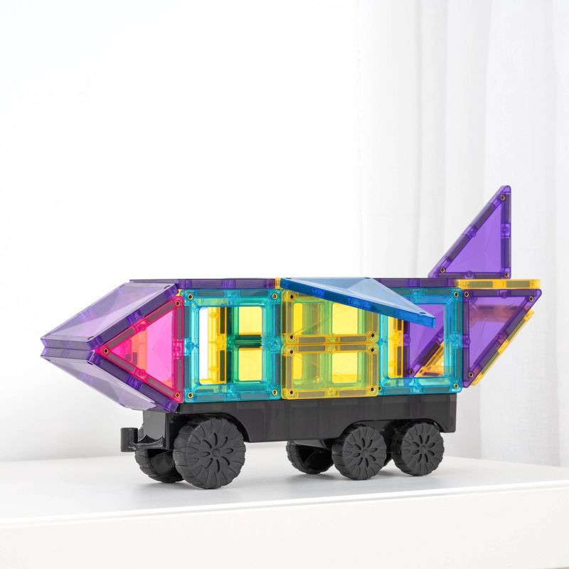 slide 6 of 9, CONNETIX Magnetic Tiles Bright Transport Pack Building Blocks 50pc, 50 ct