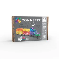 CONNETIX Magnetic Tiles Bright Transport Pack Building Blocks 50pc