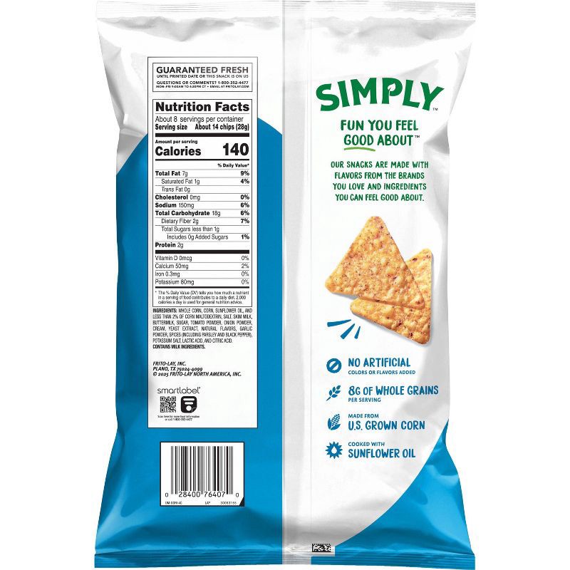 slide 2 of 7, Simply Doritos Tortilla Chips Zesty Cool Ranch - 7.5oz, 7.5 oz