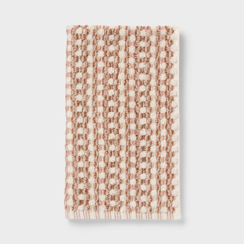 slide 3 of 7, 4pc Value Bathroom Towel Bundle Set (2 Bath + 2 Hand) Tan Pattern - Threshold™, 4 ct