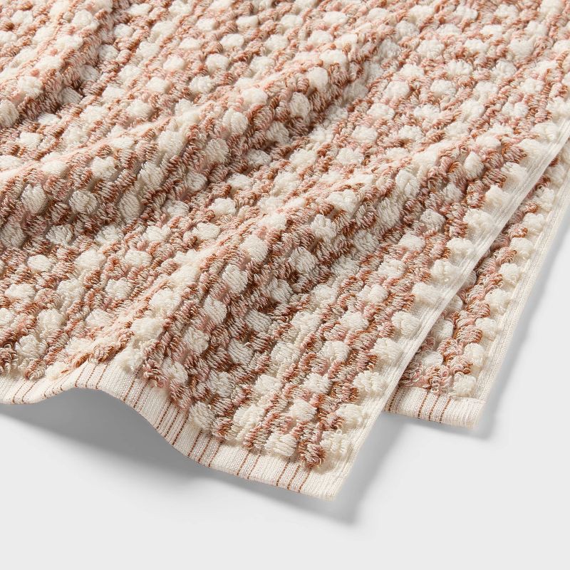 slide 4 of 7, 4pc Value Bathroom Towel Bundle Set (2 Bath + 2 Hand) Tan Pattern - Threshold™, 4 ct