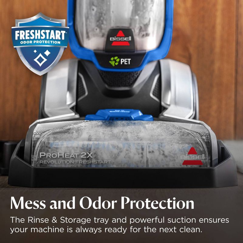 slide 4 of 7, BISSELL ProHeat 2X Revolution FreshStart Pet Hair Pick-Up Carpet Cleaner 3579T 20' 11" Cleaning Path Gray, 1 ct