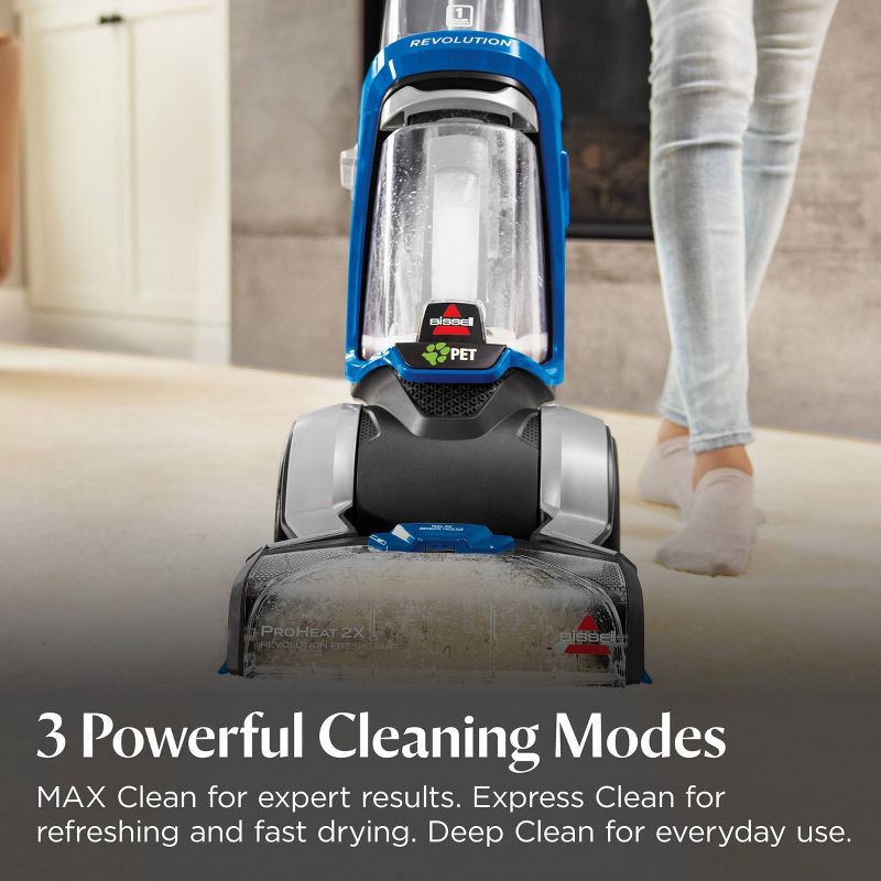 slide 5 of 7, BISSELL ProHeat 2X Revolution FreshStart Pet Hair Pick-Up Carpet Cleaner 3579T 20' 11" Cleaning Path Gray, 1 ct