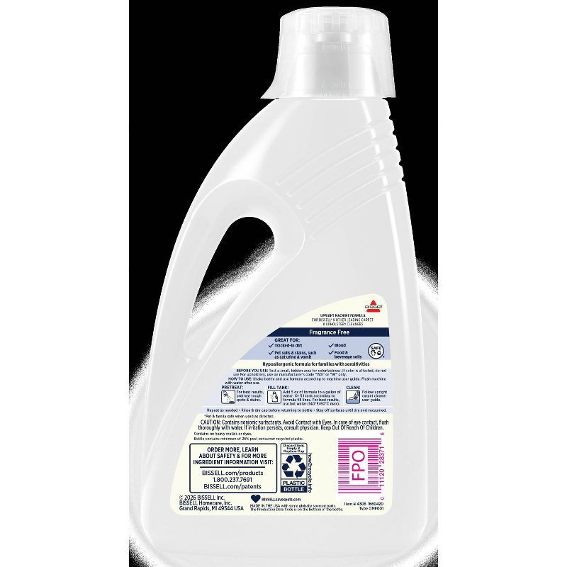 slide 10 of 10, BISSELL Free & Clear New Family Oxy Mess Rescue Upright Deep Cleaning Formula - 60oz, 60 oz