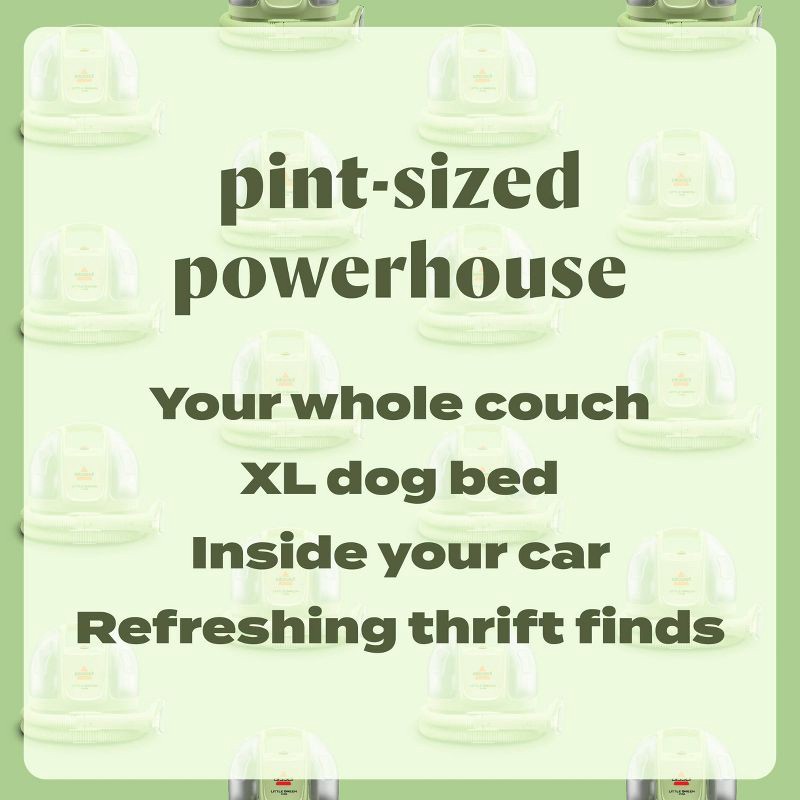 slide 6 of 9, BISSELL Little Green Mini Corded Portable Carpet Cleaner 4064T 12' 4" Cleaning Path Green, 1 ct