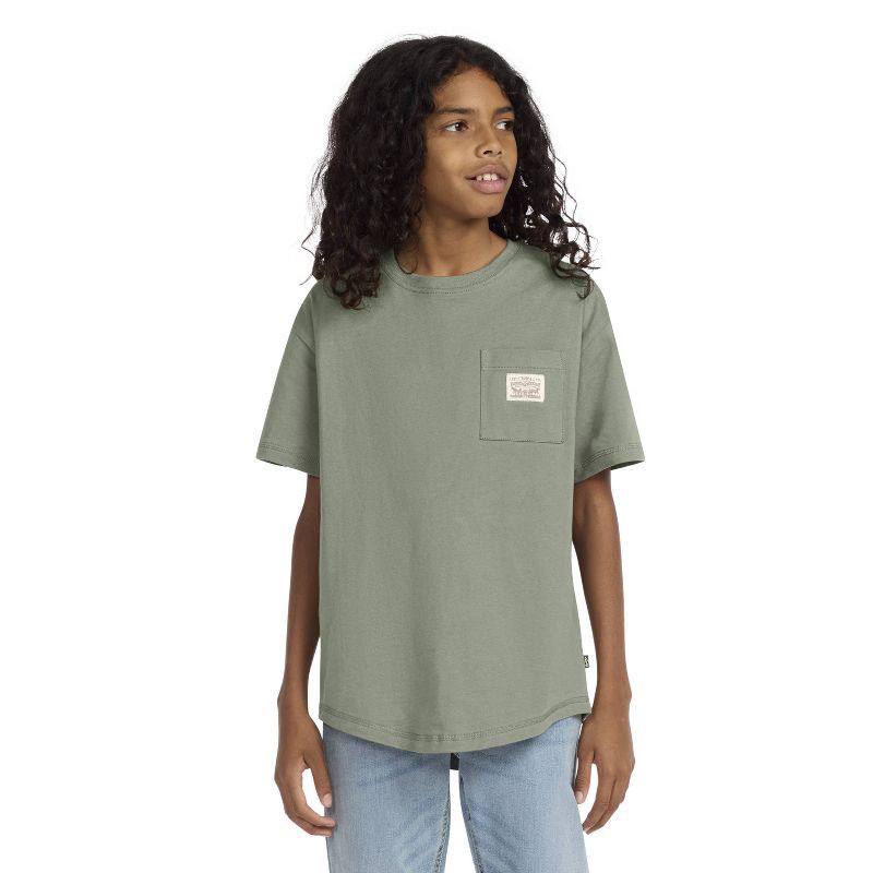 slide 1 of 4, Levi's® Boys' Short Sleeve Patch Pocket T-Shirt - Green XS, 1 ct
