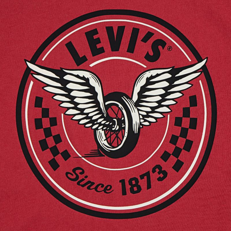 slide 7 of 7, Levi's® Boys' Short Sleeve Pedal Graphic T-Shirt - Red M, 1 ct