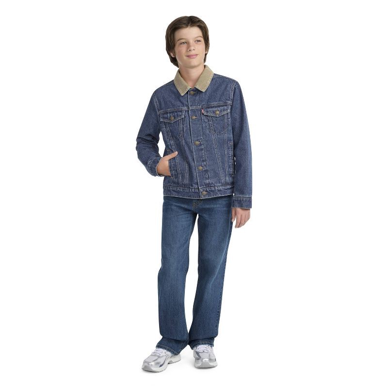 slide 2 of 5, Levi's® Boys' Lined Denim Trucker Jacket - Medium Wash S, 1 ct