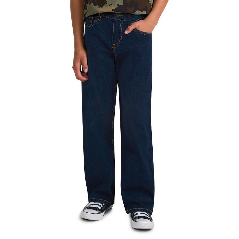 slide 1 of 4, Levi's® Boys' Loose Straight Fit Jeans - Dark Wash 12, 1 ct