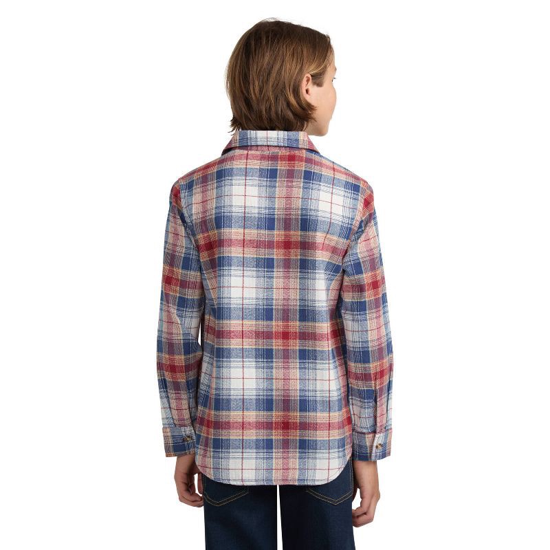 slide 2 of 3, Levi's® Boys' Long Sleeve Plaid Button-Up Shirt - Red/Indigo M, 1 ct