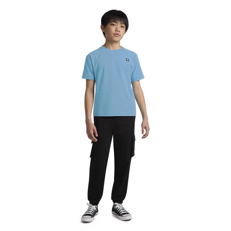 slide 3 of 3, Converse® Boys' Short Sleeve Oversized Textured T-Shirt - Blue S, 1 ct