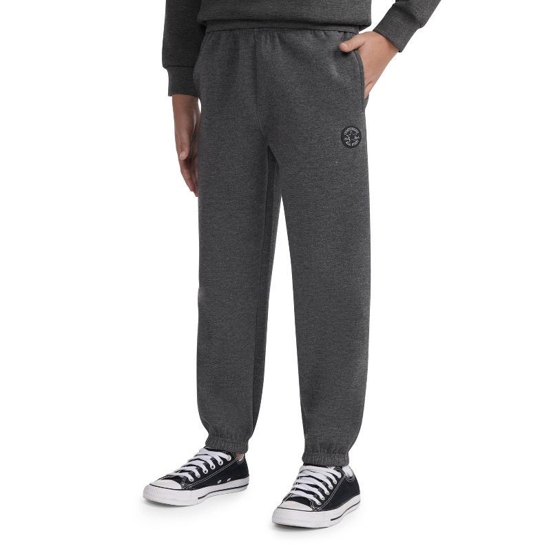 slide 2 of 5, Converse® Boys' Fleece All Star Logo Pull-On Jogger Pants - Charcoal Gray XL, 1 ct