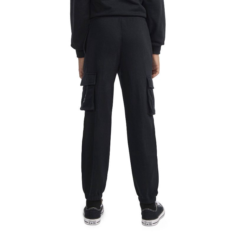 slide 2 of 4, Converse® Boys' French Terry All Star Logo Pull-On Cargo Jogger Pants - Black S, 1 ct