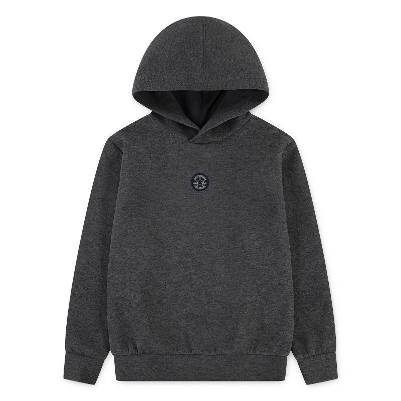 slide 4 of 5, Converse® Boys' Fleece All Star Logo Pull-Over Hooded Sweatshirt - Charcoal S, 1 ct
