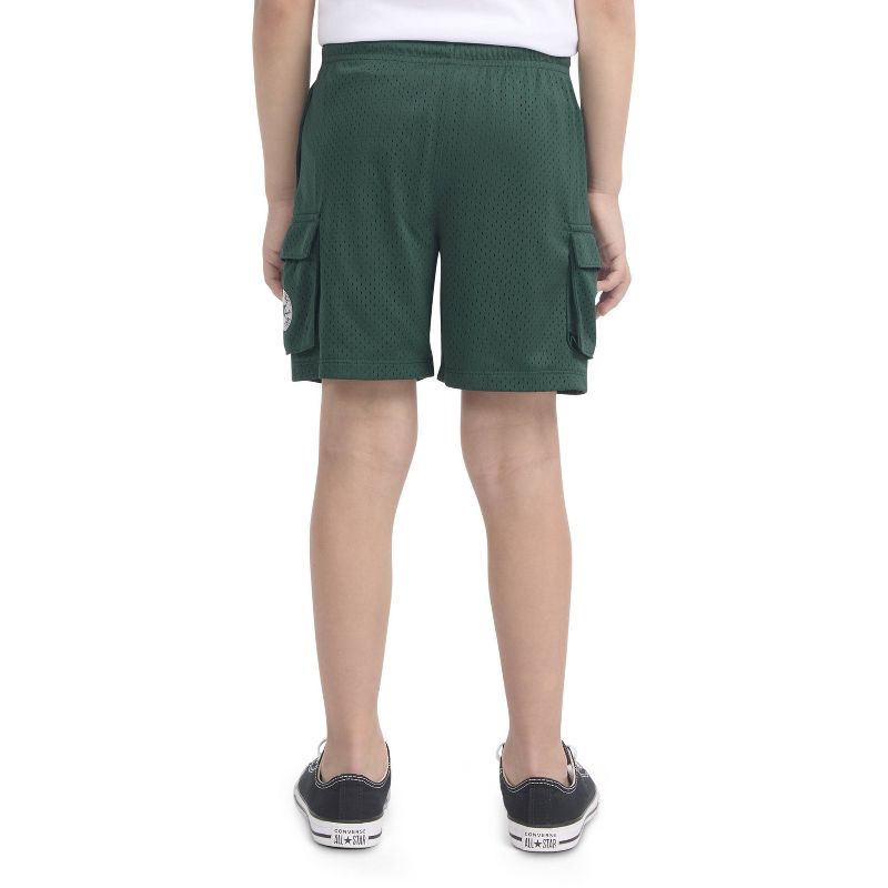 slide 3 of 5, Converse® Boys' Pull-On All Star Logo Mesh Cargo Shorts - Green M, 1 ct
