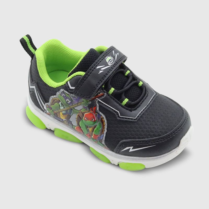slide 1 of 7, Teenage Mutant Ninja Turtles Toddler Disney TMNT Athletic Sneakers - Black 11T, 1 ct
