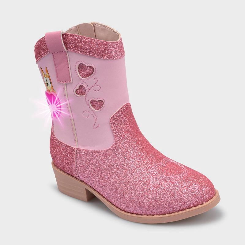 slide 5 of 5, Toddler Bluey Western Boots - Pink 9T, 1 ct