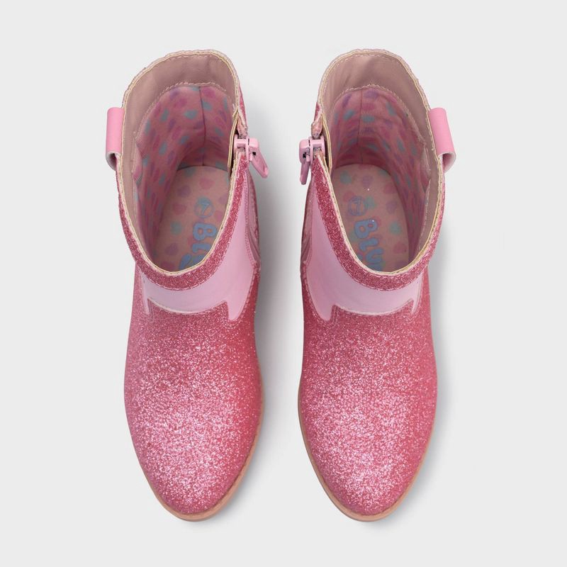 slide 3 of 5, Toddler Bluey Western Boots - Pink 12T, 1 ct