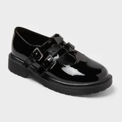 Kids' Eden Mary Jane Flats - art class™ Black 13: Adjustable Buckle, Block Heel, Faux Leather