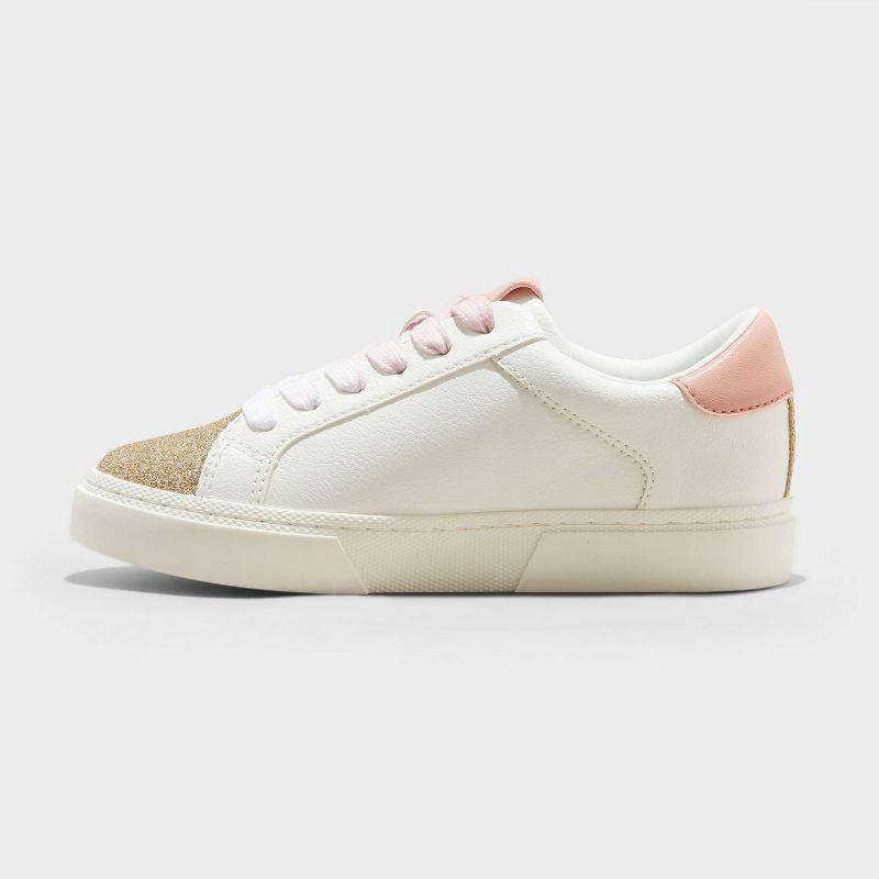 slide 2 of 4, Kids' Kaitlyn Court Sneakers - art class™ Pink 3: Lace Up, Non Marking Sole, Low Top, Textured Outsole, 1 ct