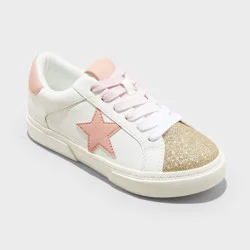 Kids' Kaitlyn Court Sneakers - art class™ Pink 4: Lace-Up, Non-Marking Sole, Low Top, Textured Outsole