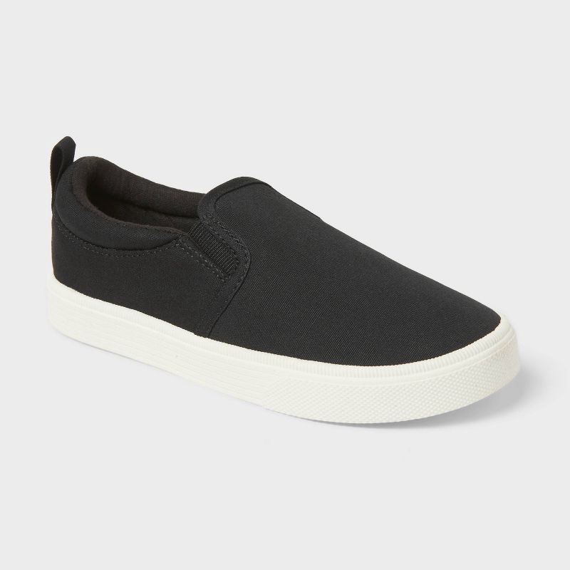 slide 1 of 4, Kids' Hollis Slip-On Sneakers - Cat & Jack™ Black 13, 1 ct