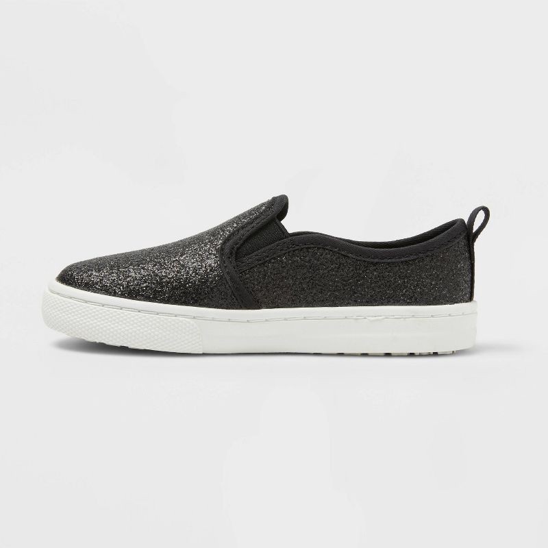 slide 4 of 4, Toddler Yana Slip-On Glitter Sneakers - Cat & Jack™ Black 5T, 1 ct
