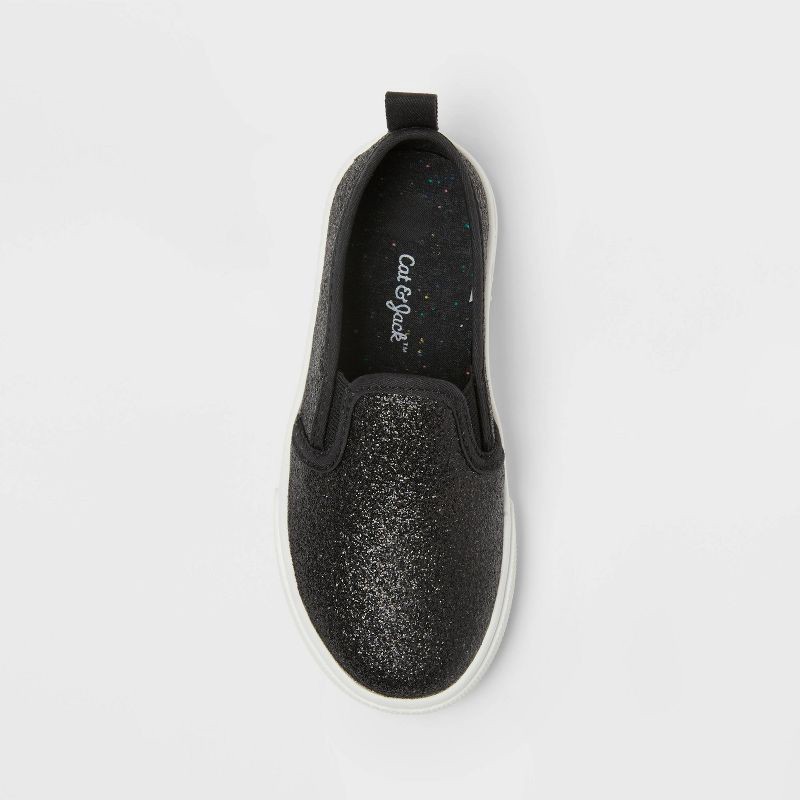 slide 3 of 4, Toddler Yana Slip-On Glitter Sneakers - Cat & Jack™ Black 5T, 1 ct