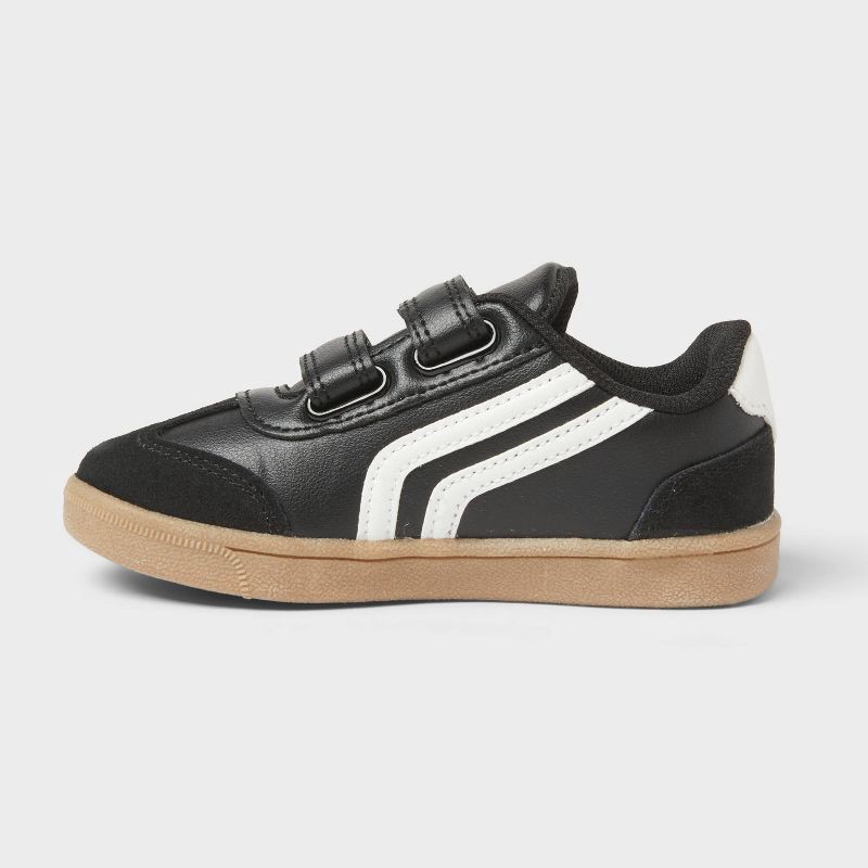 slide 2 of 4, Toddler Dakota Retro Hook and Loop Closure Court Sneakers - Cat & Jack™ Black 8T, 1 ct