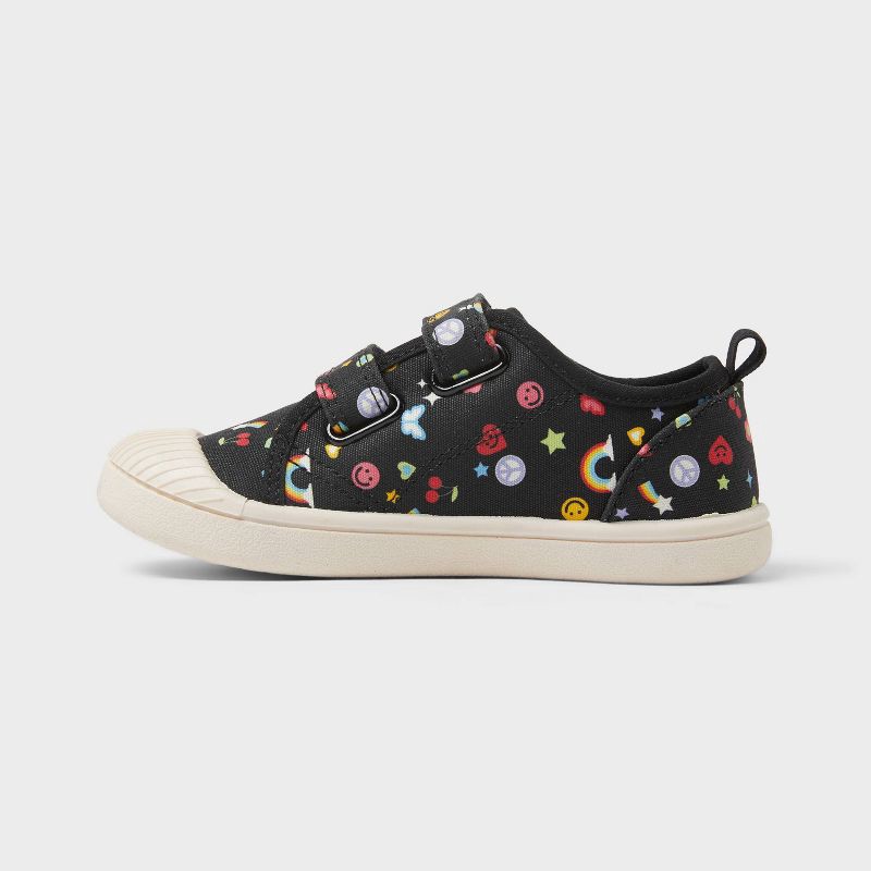 slide 3 of 5, Toddler Parker Hook and Loop Closure Rainbow Pattern Sneakers - Cat & Jack™ Black/Red 5T, 1 ct