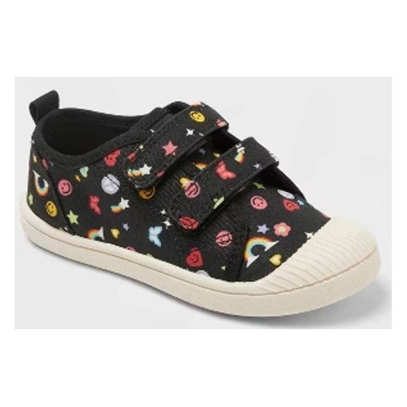 slide 2 of 5, Toddler Parker Hook and Loop Closure Rainbow Pattern Sneakers - Cat & Jack™ Black/Red 5T, 1 ct