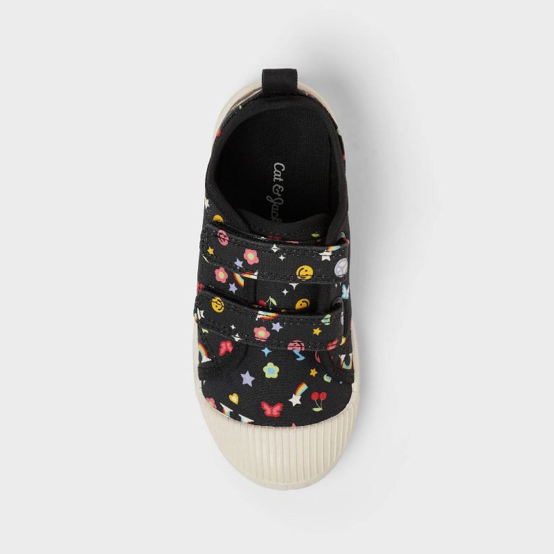 slide 4 of 6, Toddler Parker Hook and Loop Closure Rainbow Pattern Sneakers - Cat & Jack™ Black/Red 11T, 1 ct
