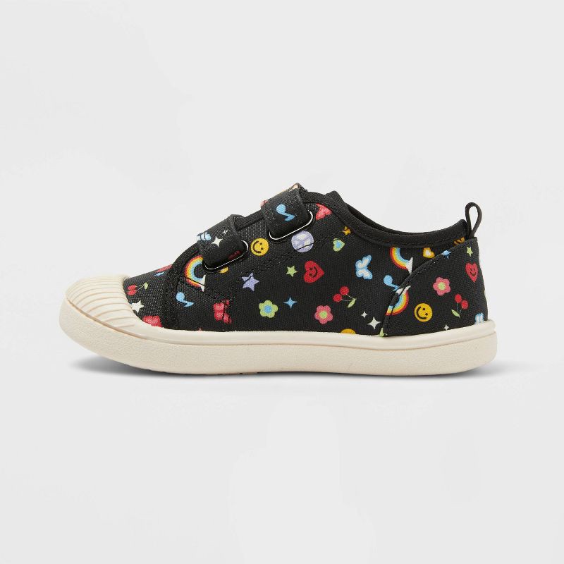 slide 3 of 6, Toddler Parker Hook and Loop Closure Rainbow Pattern Sneakers - Cat & Jack™ Black/Red 11T, 1 ct