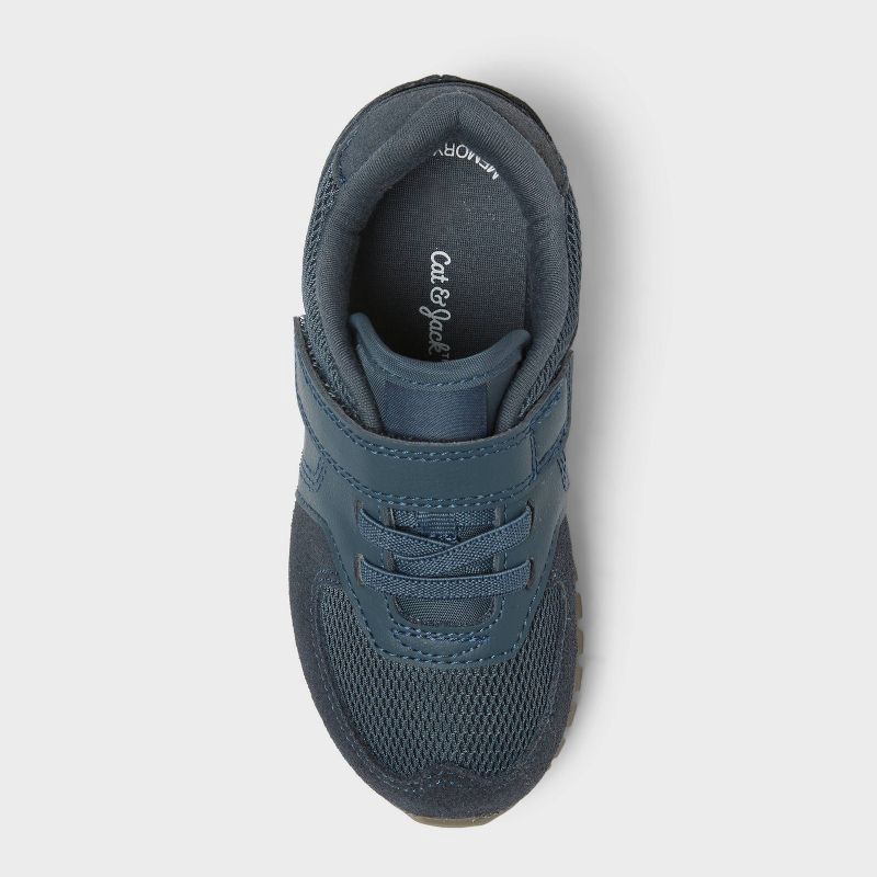 slide 3 of 4, Toddler Boys' Samson Retro Hook and Loop Closure Sneakers - Cat & Jack™ Navy Blue 12T, 1 ct