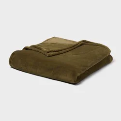 Full/Queen Ultra Plush Blanket Green - Threshold™