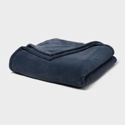 Full/Queen Ultra Plush Blanket Blue - Threshold™
