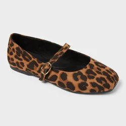 Kids' Bronwyn Ballet Flats - art class™ Brown 13: Adjustable Buckle Strap, Closed Square Toe, Medium Width, Flocked Outsole