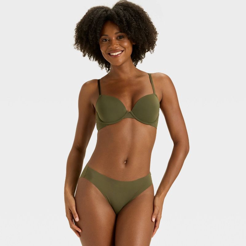 slide 3 of 5, Women's Lightly Lined Demi T-Shirt Bra - Auden™ Peat Moss 34DD, 1 ct