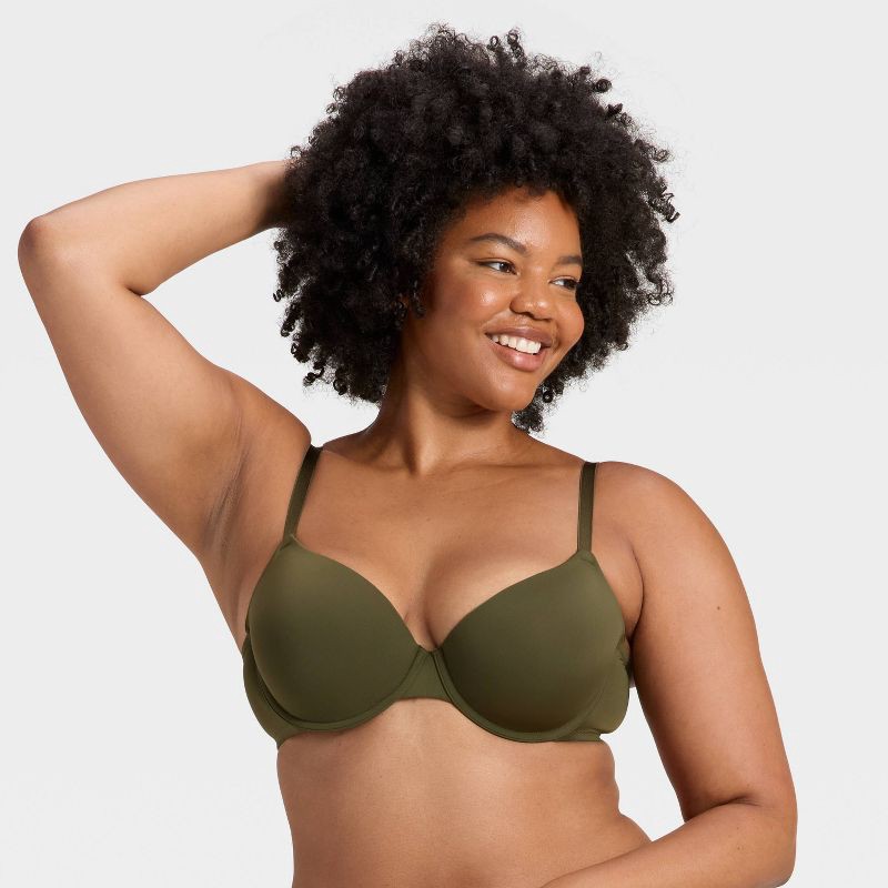 slide 4 of 5, Women's Lightly Lined Demi T-Shirt Bra - Auden™ Peat Moss 32B, 1 ct