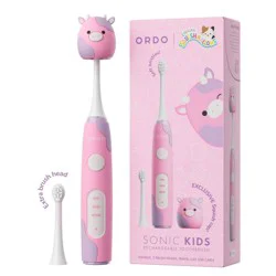 ORDO Sonic Kids' Rechargeable Toothbrush - Squishmallows Patty: Silicone Soft Bristle, Travel Size, Compact Head