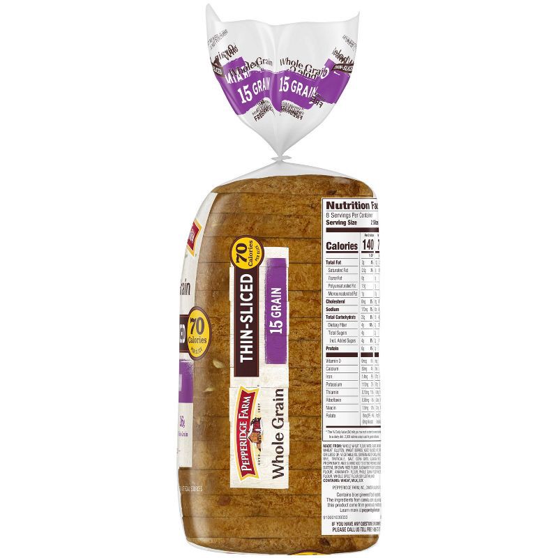 slide 3 of 5, Pepperidge Farm Farmhouse Thin Sliced 15 Grain Bread - 14oz, 14 oz