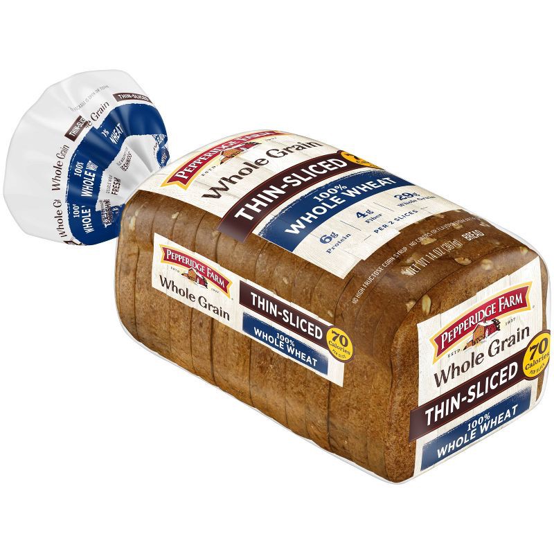 slide 4 of 5, Pepperidge Farm Farmhouse Thin Sliced 100% Wheat Bread - 14oz, 14 oz